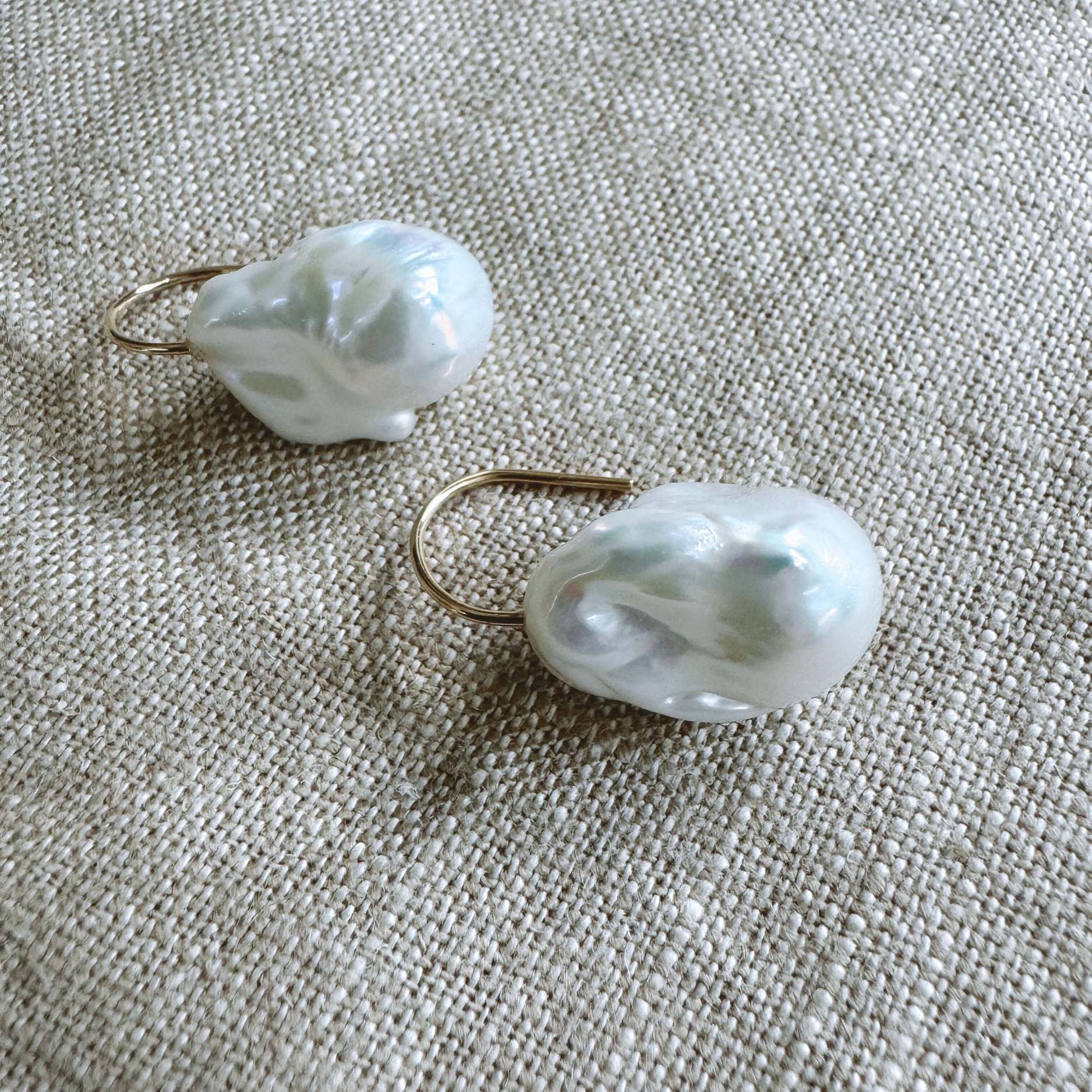 Horseshoe Baroque Pearl Drop Earrings