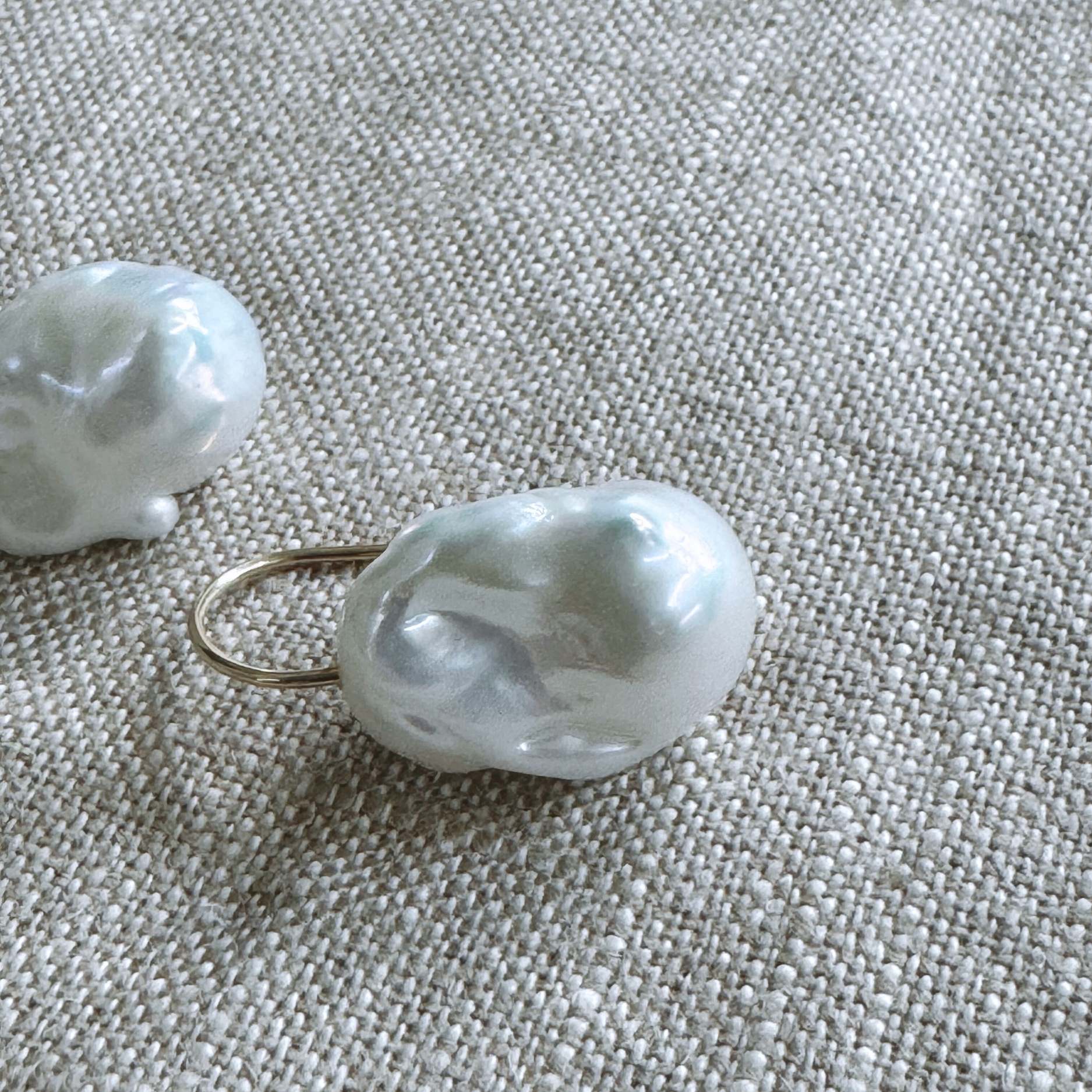 Horseshoe Baroque Pearl Drop Earrings