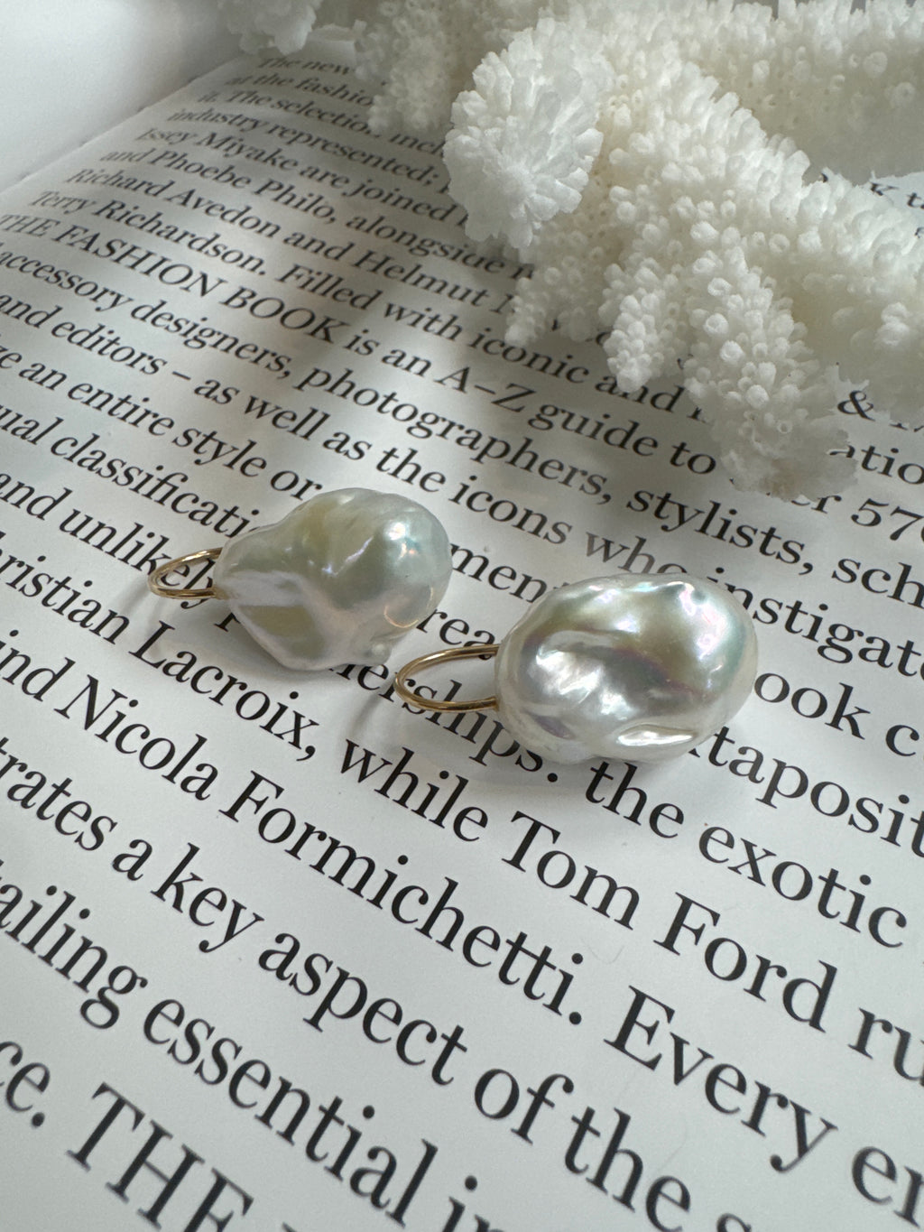Horseshoe Baroque Pearl Drop Earrings