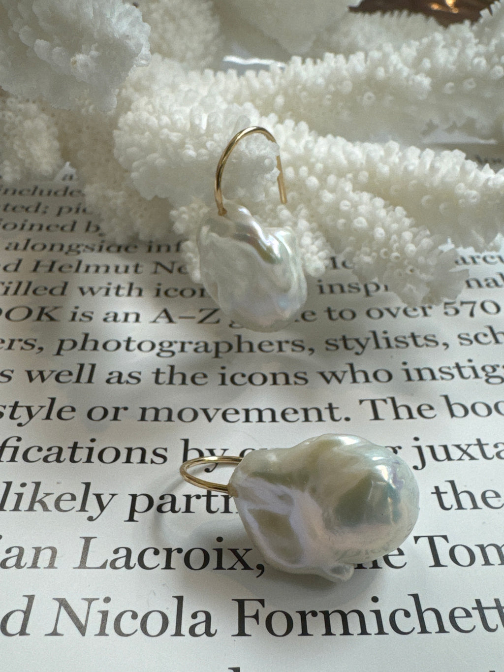 Horseshoe Baroque Pearl Drop Earrings