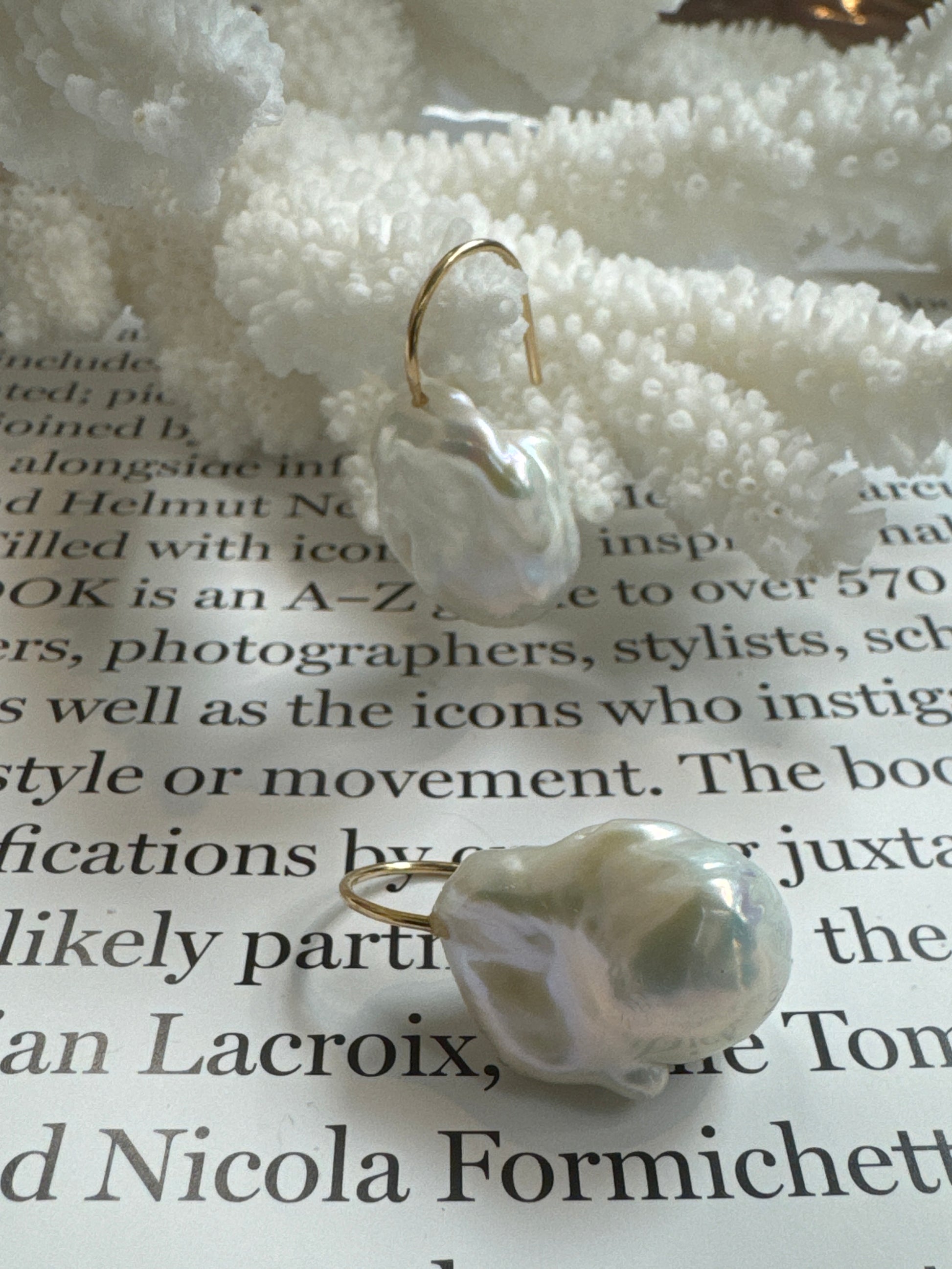 Horseshoe Baroque Pearl Drop Earrings