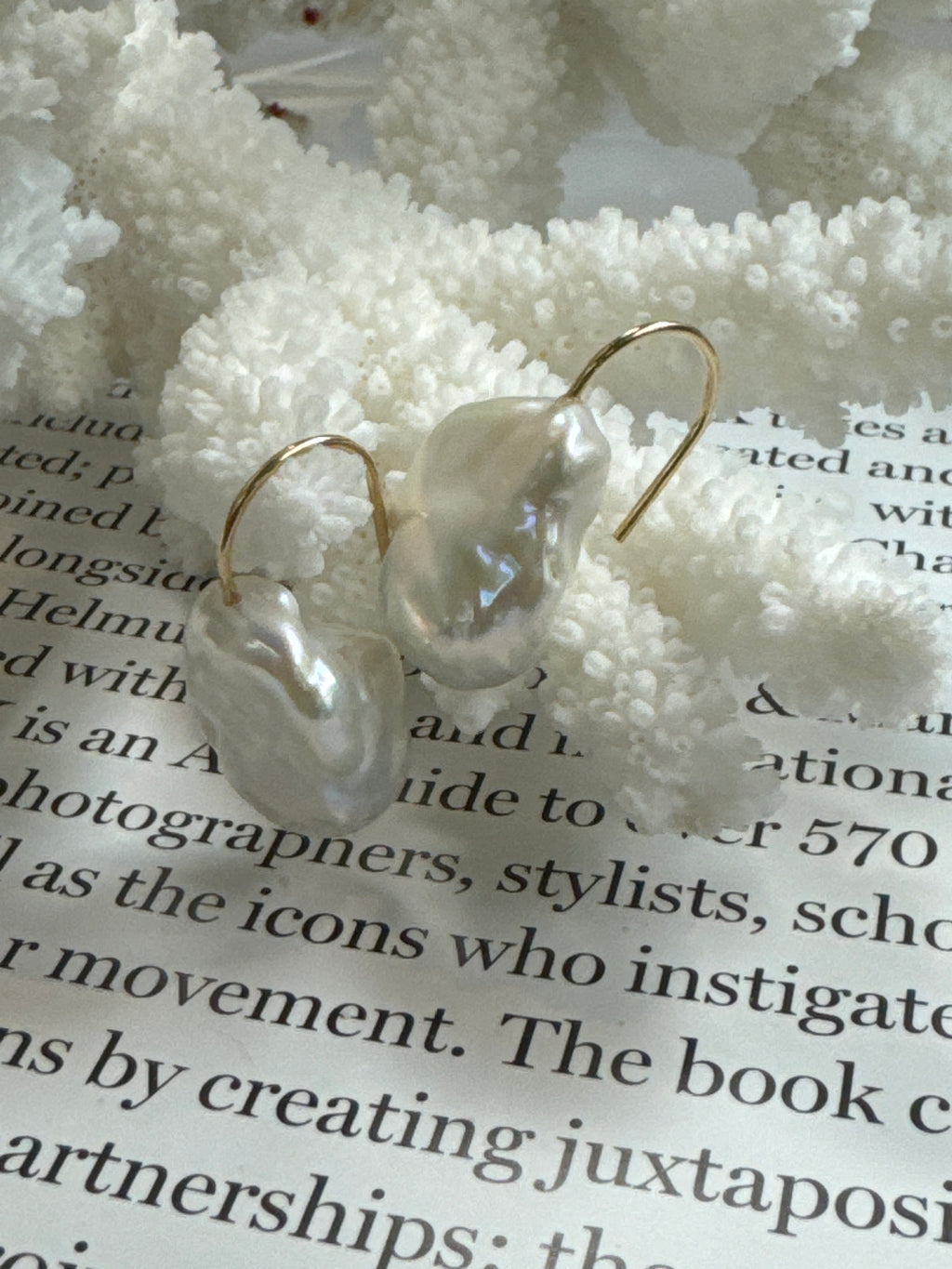 Horseshoe Baroque Pearl Drop Earrings