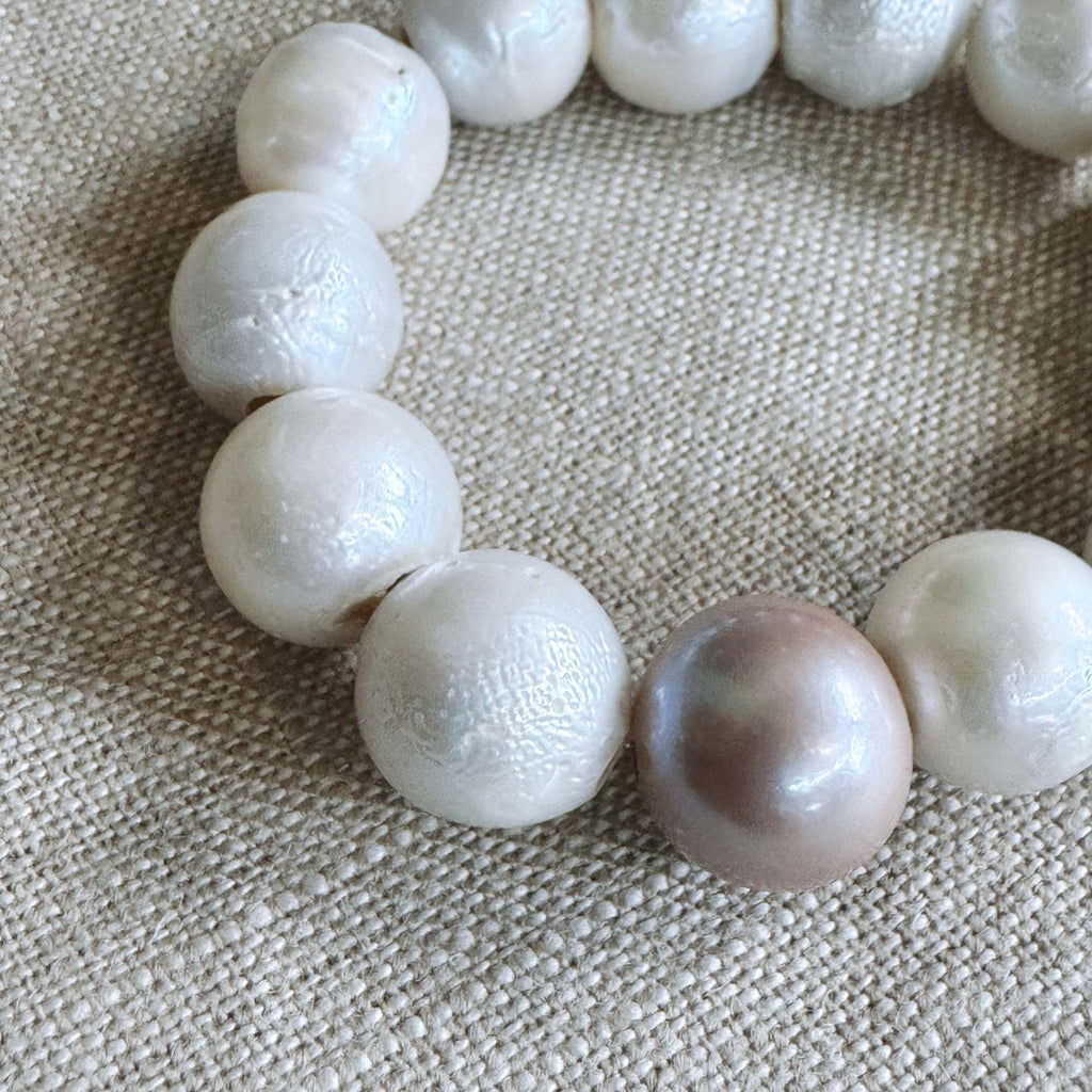 Camellia Pink + Freshwater Bracelet