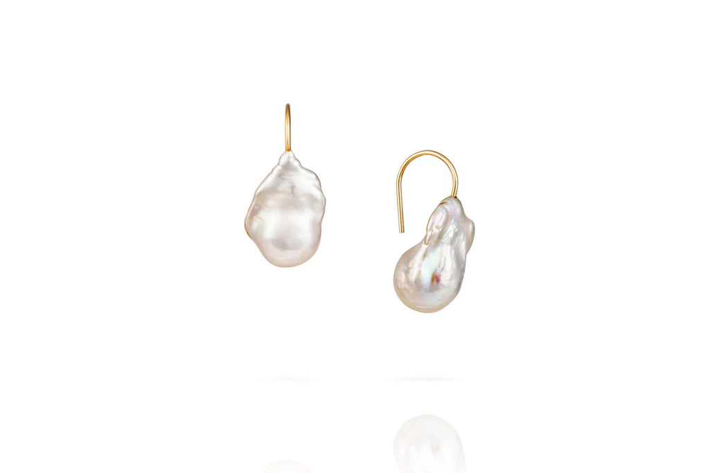 Horseshoe Baroque Pearl Drop Earrings